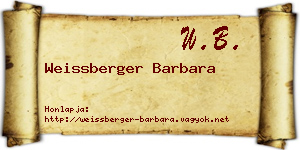 Weissberger Barbara névjegykártya